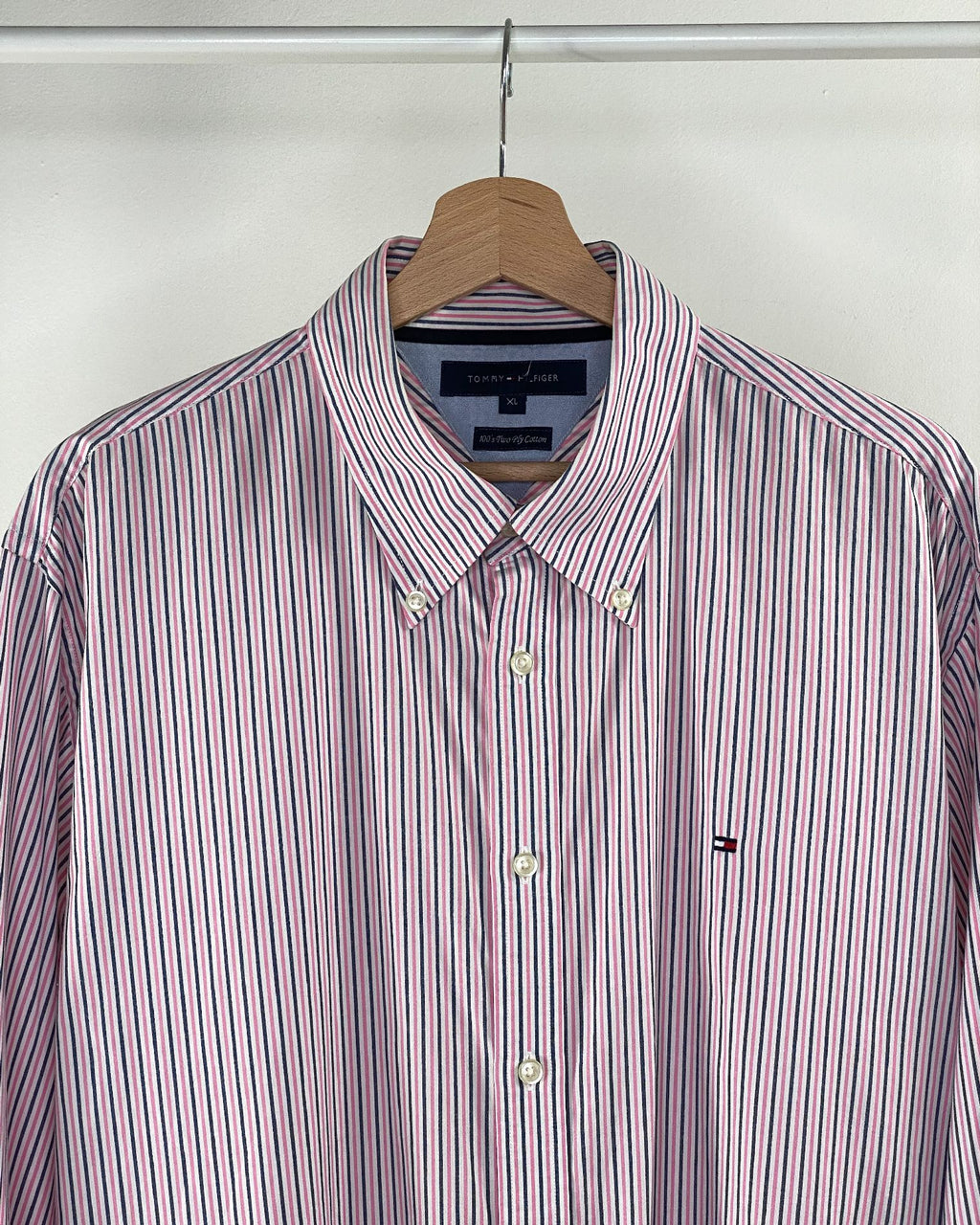 Camicia Tommy Hilfiger Bianca a righe Rosa/Blu