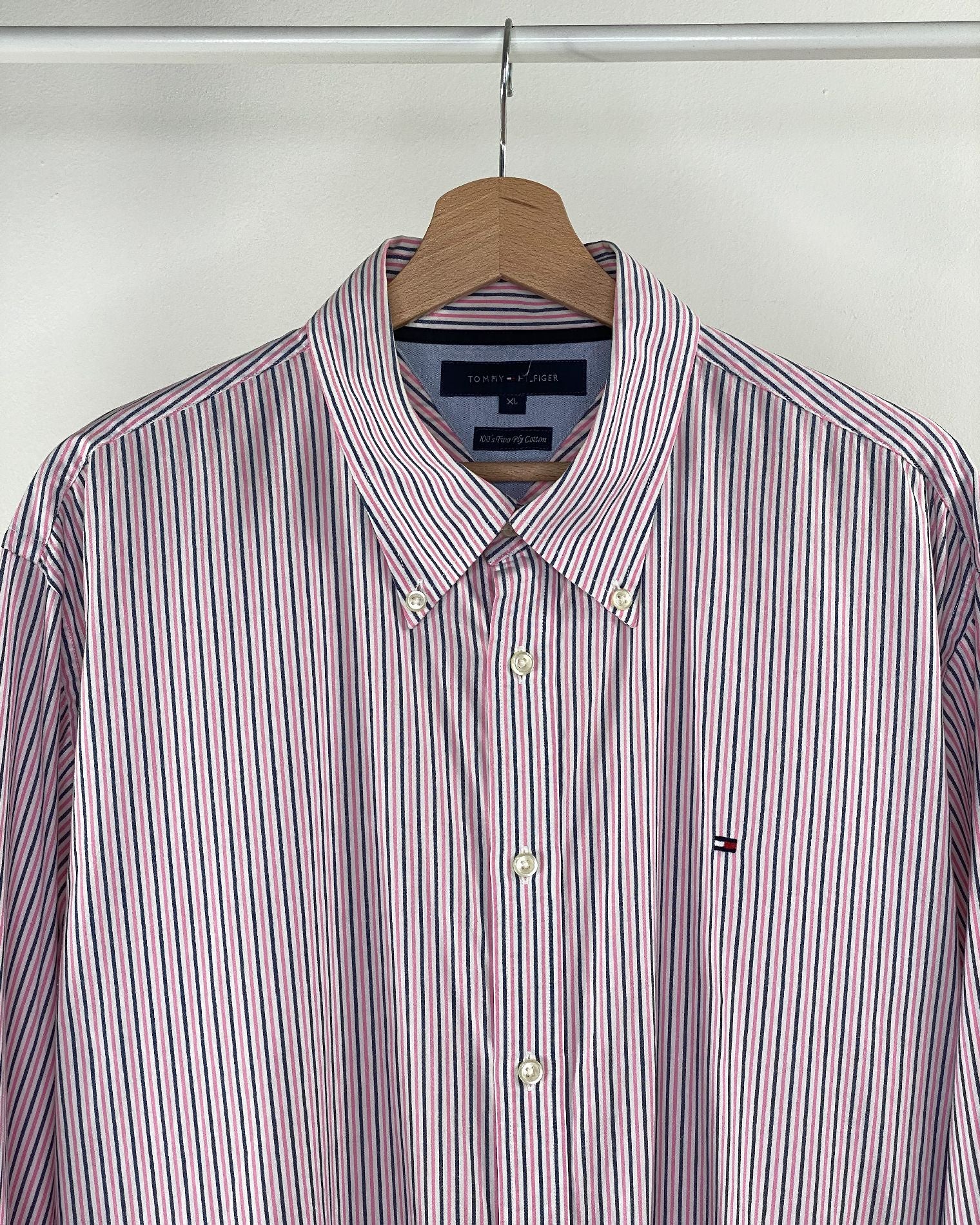 Camicia Tommy Hilfiger Bianca a righe Rosa/Blu