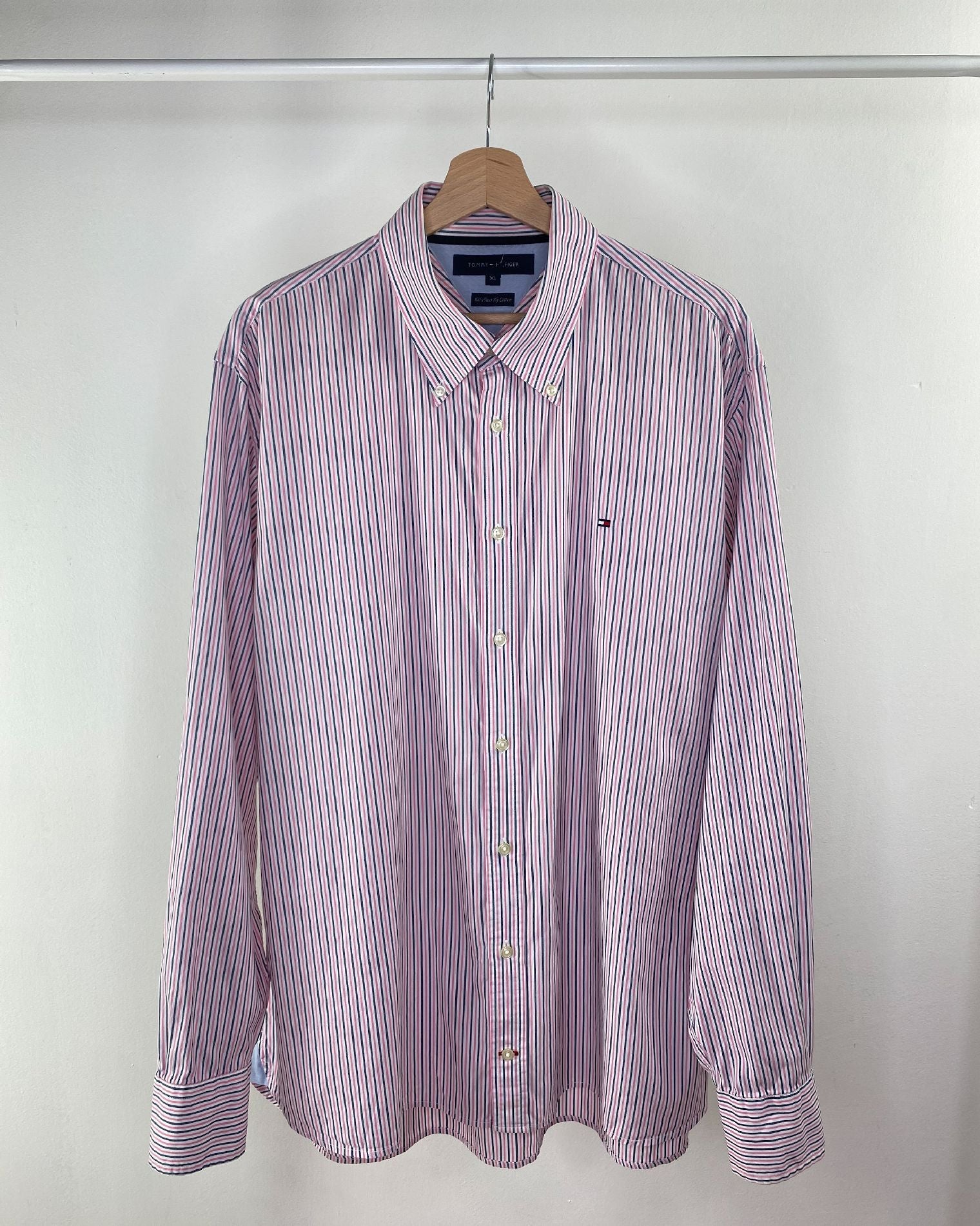 Camicia Tommy Hilfiger Bianca a righe Rosa/Blu